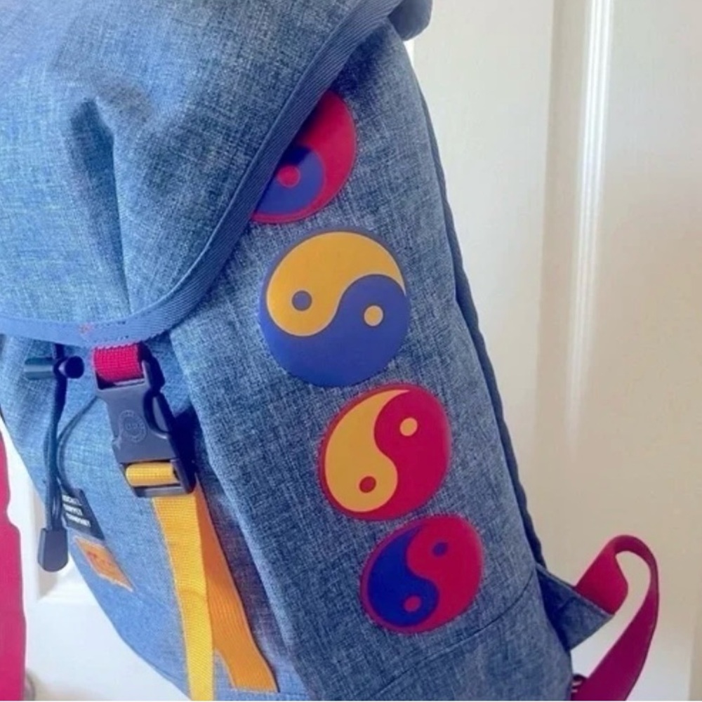 Herschel Supply Kids Blue Backpack with Yin Yang Design